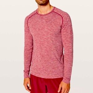 Lululemon Metal Vent Tech Surge Long Sleeve in Caliente / White